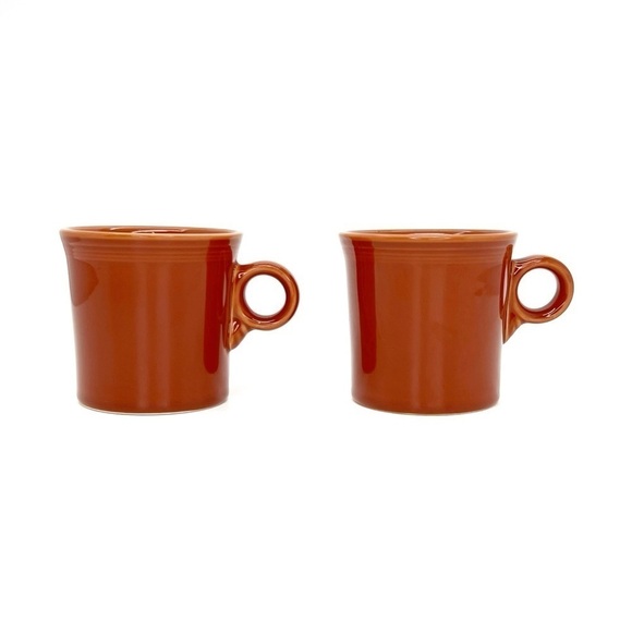 Fiestaware Set of 2 Paprika Coffee Mugs Ring Handle Fiesta Ware Cups Retired - Picture 7 of 7
